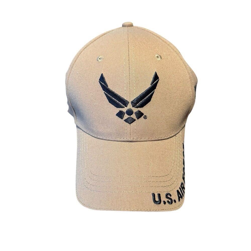 Eagle Crest U.S. Air Force Hat Tan Embroidered Military Veteran Cap One Size